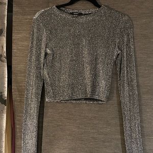 Shimmer Long Sleeve Crop Top